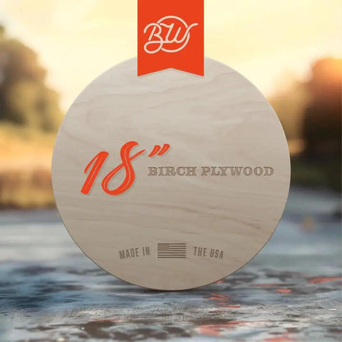 18 Inch Birch Wood Round Craft Blank 1/4 Inch Thick Plywood Circle For Signs Painting Laser Cutting And Diy Projects Great For Crafters And Makers Made In Usa Borowood front view