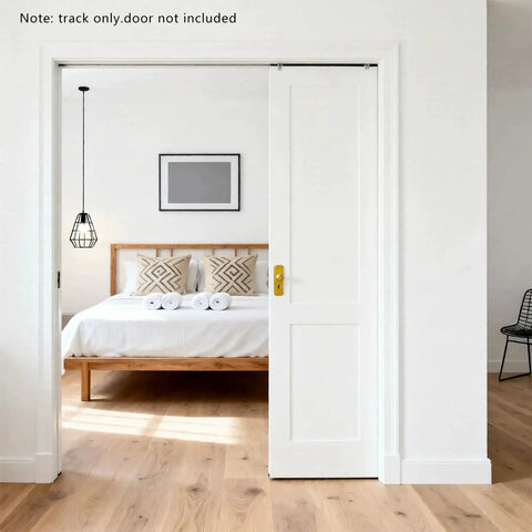 4 Foot Commercial Grade Sliding Pocket Door Hardware Kit With Aluminum Box Rail Fits 24 To 30 Inch Wide Single Doors
