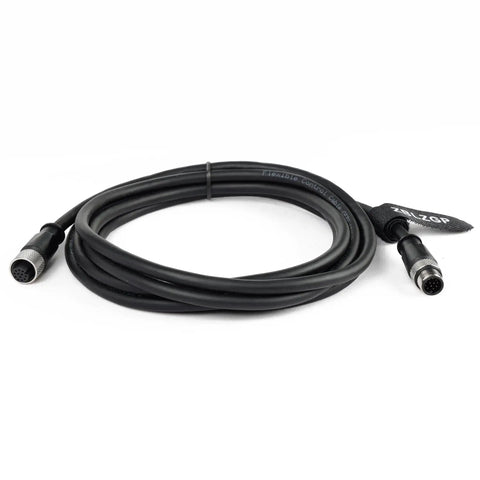 M12 A Coded 12 Pin Male To Female Shielded Signal Cable For Cognex Camera Industrial Ethernet I O Extension RS232 Cable 5m 16.4ft coiled view