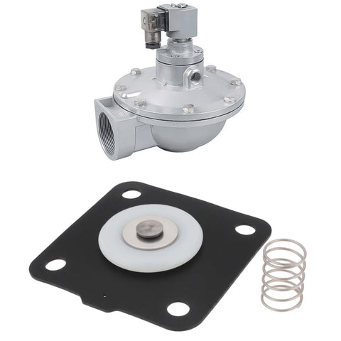 Be In Your Mind 1-inch pulse valve with diaphragm plate kit; metal valve body, gray actuator, black gasket, and spring