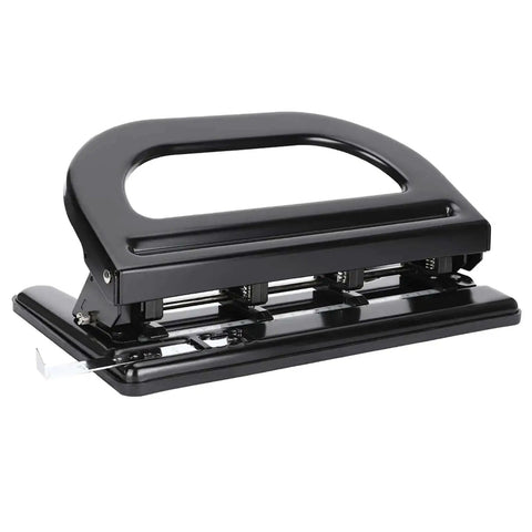 Heavy Duty 4 Hole Paper Punch With Built In Ruler For Up To 30 Sheets Adjustable Manual Hole Puncher Iron Construction