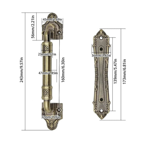 Antique Bronze 10 Inch Sliding Barn Door Handle No Drilling Two Sided Design Easy Install Rustic Pull For Interior Doors