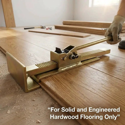 Hardwood Flooring Jack And Positioning Tool With Ratchet For Straight Install used on wooden floor planks