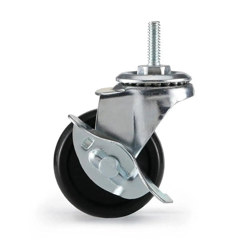 Replacement Rubber Caster Wheel for Wire Shelving Set of Four Heavy Duty Leveling Feet, Universal Threaded Rod Compatibility