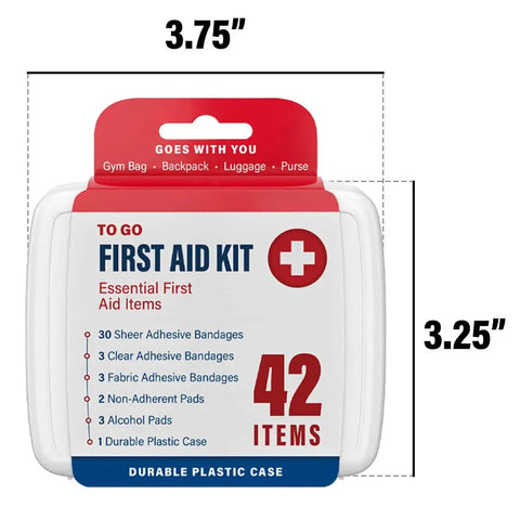 Compact box from 1000 Piece First Aid Kit Set With 24 Compact Boxes Each Containing 42 Essential Wound Care Items For Travel