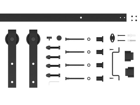 Hardware kit for 84 In By 36 In Dope Mirror Sliding Barn Door With Hardware Kit And Handle White MDF Interior Door Ready To Hang