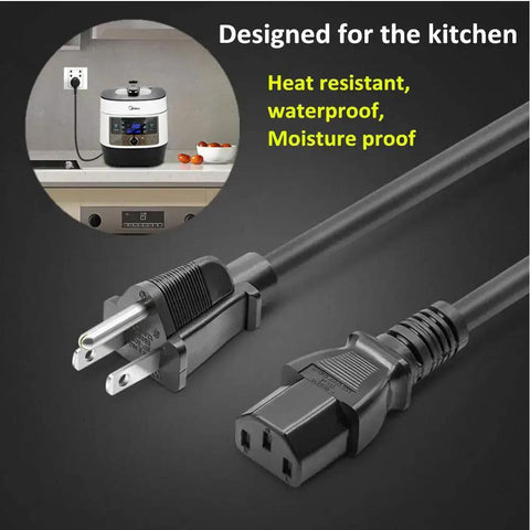Replacement Power Cord EZ Fit For Instant Pot Ultra Rice Cooker Soy Milk Maker Microwave And Other Kitchen Appliances Cable