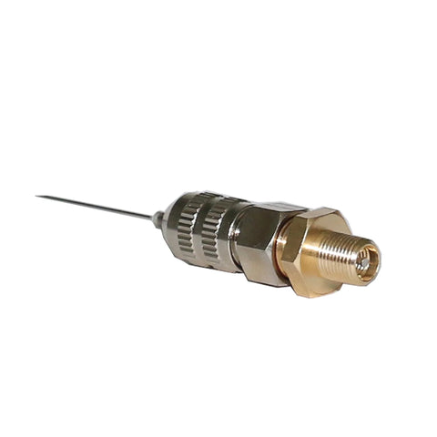 XZT nitrogen needle valve for shock absorbers, chrome body with brass threaded end, Schrader valve