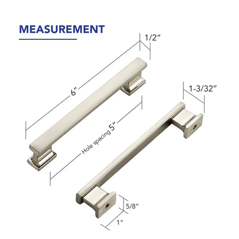10 Pack 5 Inch Brushed Nickel Cabinet Pulls For Cabinets And Furniture With Included Mounting Screws Heavy Duty Solid Metal Construction