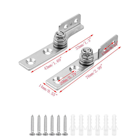 Torque Shaft Hinge Set For Folding Tables Windows And Doors 2 Pair Stainless Steel Flip Hinges With Screws 76x14mm Left And Right