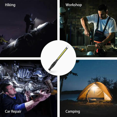 Bright 800 Lumen LED Work Light With Magnetic Base Rechargeable 3300mAh Battery COB Floodlight for car repair and camping use
