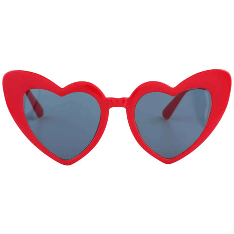 Unisex Heart Shaped Full Frame Sunglasses With Multicolor Red Frame And Gray Lenses UV400 Protection For Bold Everyday Versatile Sunwear And Trendy Casual Looks