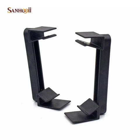 2 Pack Universal Cell Phone Repair Stand And Clamp Kit For LCD Screen Alignment And Rotary Fixture, shown in black plastic