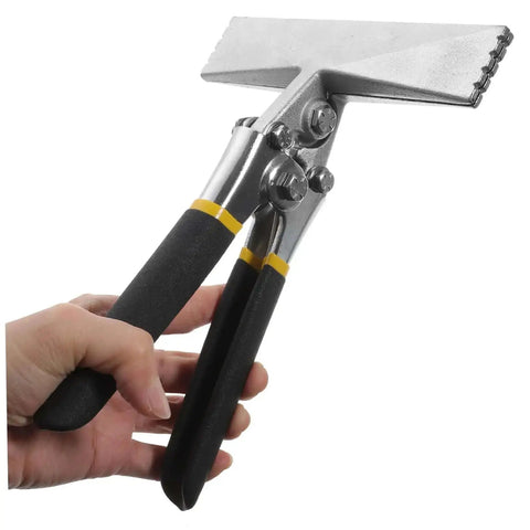 Duckbill Pliers Metal Bender Tool For Seam And Flattening With Ergonomic Handle in hand, showcasing non-slip jaws and sturdy design.