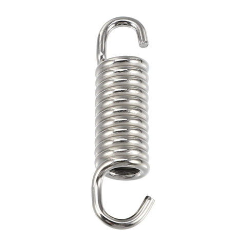 Exhaust pipe spring for motorcycles, stainless steel, 43 mm (1.69 in) with hooked ends