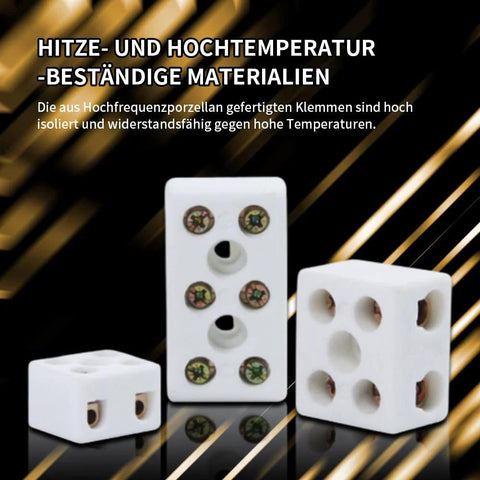 1-Way porcelain ceramic terminal blocks, white, 2.5mm inlet, 10A 250V, set of 20 for wiring.