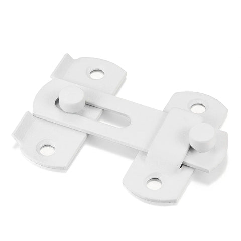 4 Pack Matte White Stainless Steel Barn Door Latch 2.75 Inch By 2.02 Inch Sliding Gate Lock for Closet Doors, White Finish