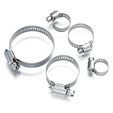 Assortment of 5 stainless steel hose clamps from 20Pcs Adjustable Stainless Steel Hose Clamps Assortment Kit For One Quarter Inch To Two Inch Clamps 6 To 51 Mm Worm Gear Pipe Clips Heavy Duty For Plumbing Washing Machines Automotive Garden And Mechanical Hose Connections