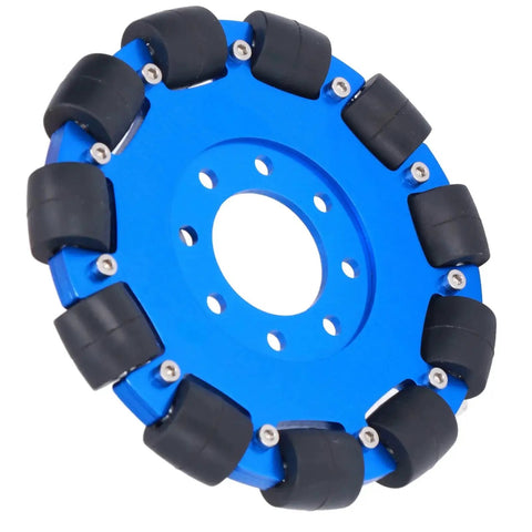 Five Inch Omnidirectional Robot Wheel With Aluminum Alloy Hub Dual Bearings Silicone Rollers For Smooth Lateral Movement