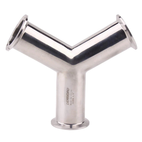 DERNORD Y-type stainless steel tri-clamp pipe fitting, 1.5 in OD, 304