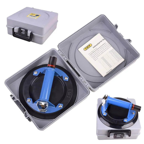 Heavy Duty Vacuum Lifter Set Of 2 8 Inch Suction Cups with Metal Handle for Lifting Tiles Glass Marble Up To 300 Lbs, in case