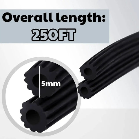 250 Ft Screen Spline Replacement Black Window Retainer Spline For Hollow Serrated Doors And Windows Mesh Shield 0.19 Inch
