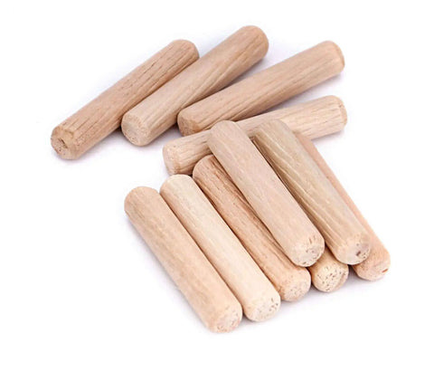 One Thousand Hardwood Dowel Pins Set Three Eighths Inch By One And One Half Inch Fluted Dowel Rods with Beveled Ends, pile view