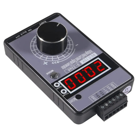 Adjustable 4-20mA and 0-10V/0-22mA signal generator with LCD display and encoder knob for PLC calibration