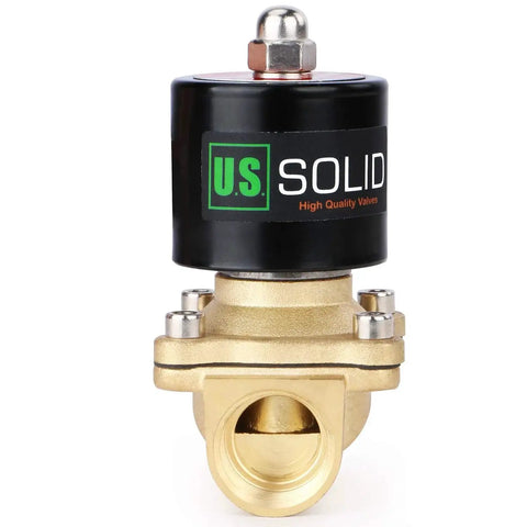 Heavy Duty Three Quarters Inch Brass Electric Solenoid Valve 110V AC Normally Closed for Non Potable Water Air Diesel Gasoline