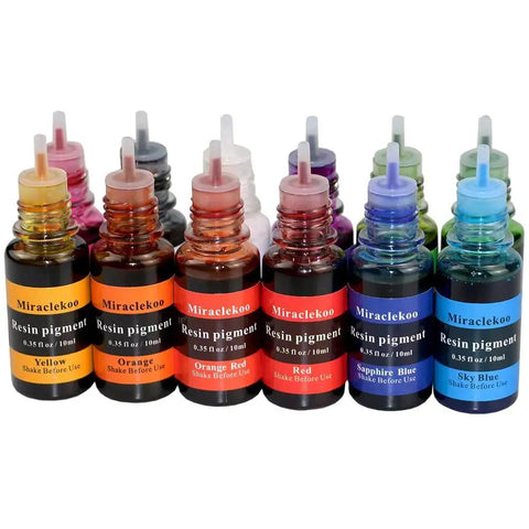 12 Colors Epoxy Resin Dye Kit With 10ml Bottles Translucent Pigment For Resin Craft Non Toxic Safe For The Environment