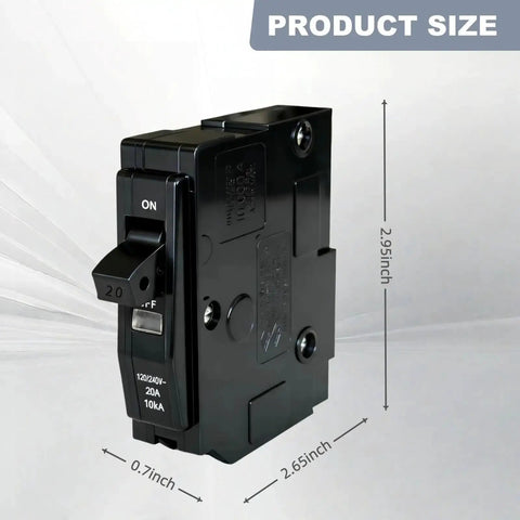 One-Pole 20 Amp Circuit Breaker Drop-In Replacement For QO120 Plug-In Mini Breaker product size dimensions