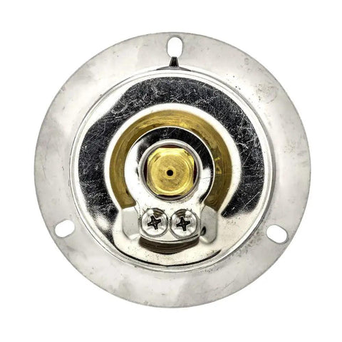 Back view of glycerin filled panel mount pressure gauge with front flange two and a half inch dial zero to five thousand psi showing brass internals