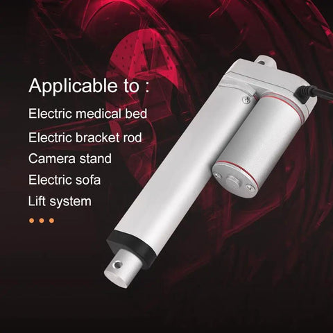 Image of 24V 6 Inch Stroke Linear Actuator Heavy Duty Lift Up To 750N 165Lbs, ideal for electric medical beds and more.