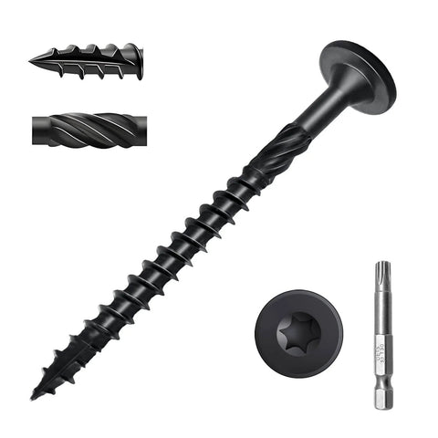3 Inch Deck Screws 50 Count Beefed Up Heavy Duty Structural Wood Screws Rust Resistant Timber Screws For Timber Log And Landscaping Wood With T30 Star Bit ACQ Treated Wood Compatible Outdoor Construction Ready For Decks Fences And Landscaping Projects