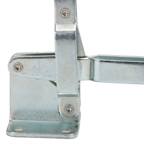Close-up of Built Tough Quick Release Vertical Toggle Clamp For Woodworking Jigs And Fixtures, 370Kg Clamping Force, Galvanized Steel Build