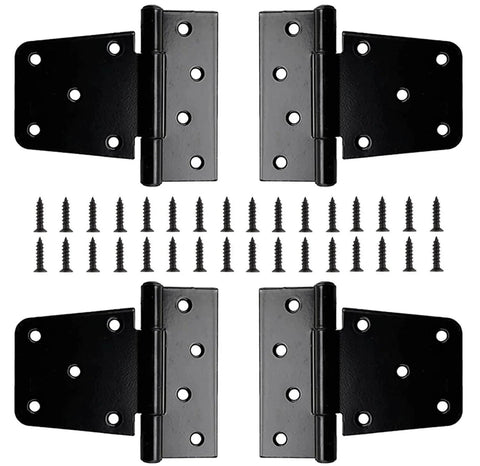 3.5 Inch Heavy Duty Gate Hinge Set For Fence And Door Applications Black Wrought Iron Rustproof Hinges With Stainless Steel Screws