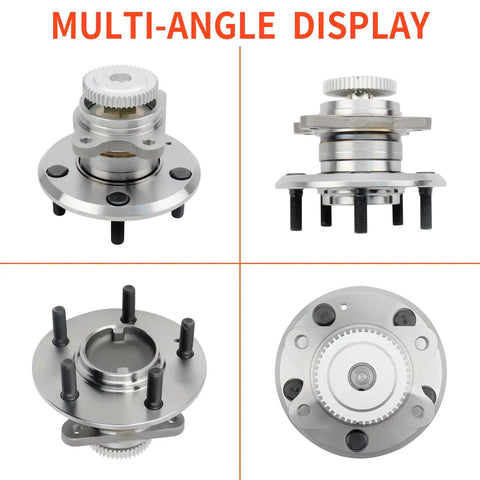 Multi-angle view of 512265 rear wheel hub bearing assembly for Hyundai Sonata 2006 to 2009 and Kia Optima 2006 to 2010 with ABS.