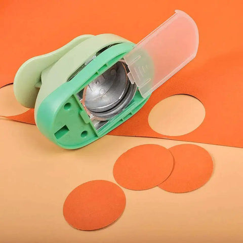 2 Inch Circle Hole Punch For Paper Crafts And Scrapbooking DIY No Jam Paper Guide Durable Circle Puncher on orange paper
