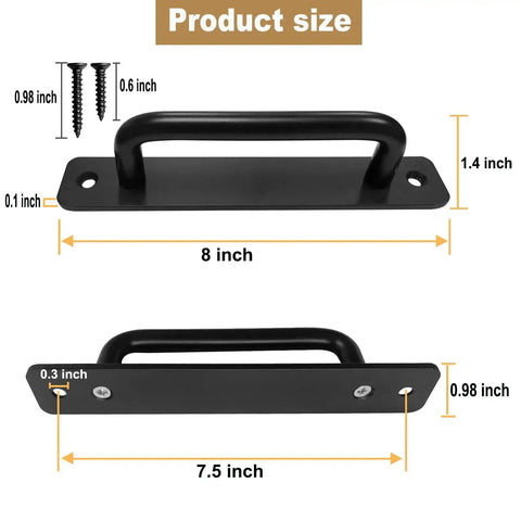 Measurement details of 10 Pack 8 Inch Matte Black Cabinet Pulls And Drawer Handles Stainless Steel Kitchen Hardware