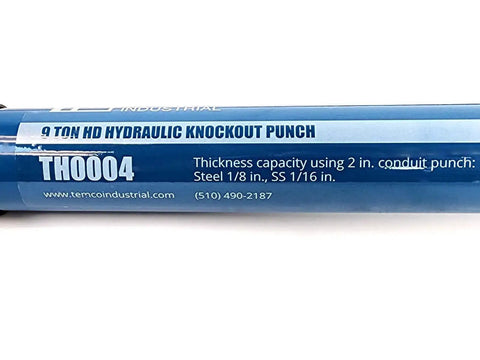 Workhorse Hydraulic Knockout Punch Driver Only 9 Ton Punch Power Three Quarter Inch 16 Thread Max 2 Inch Conduit Knockout
