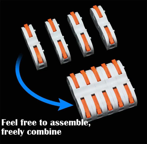 Plug And Play Lever Nut Connector Kit For Quick Wire Splicing One To One Terminal Blocks 42 Pack shown in various sizes