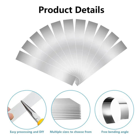 30 Piece Burr Free Stainless Steel Shim Stock Set 1 Inch Wide By 6 Inches Long Thin Metal Shims 0.0007 To 0.01 Inch Thick For Leveling Cabinets