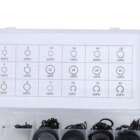 Gearhead Approved 17 Size External Retaining Ring Snap Ring Kit 2 To 32 Mm E Clip Circlip Set With Hardened Metal Rings