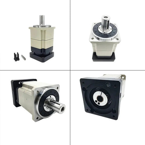 Boss Grade 10 To 1 Planetary Gearbox With Ultra Low Backlash 3 Arcmin Speed Reducer For 14mm Shaft And 60x60mm Frame shown in four angles