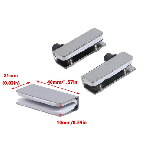 Stainless Steel Glass Door Pivot Hinge With Magnetic Catch Closures And Clamp Set For 3 To 6mm Glass Doors double head clamps