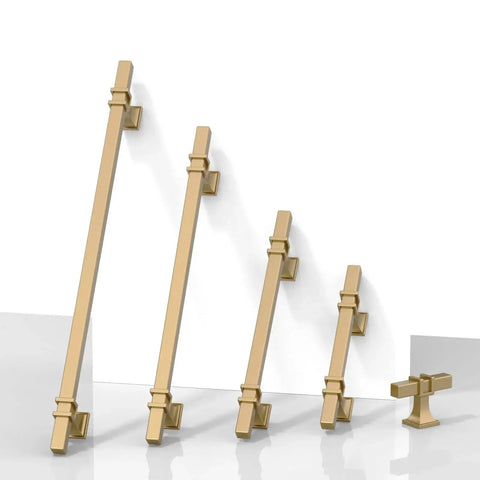 Champagne Bronze Cabinet Pulls 3 Inch 76mm 10 Pack Honey Bronze Kitchen Cupboard Handles for drawers, various sizes displayed