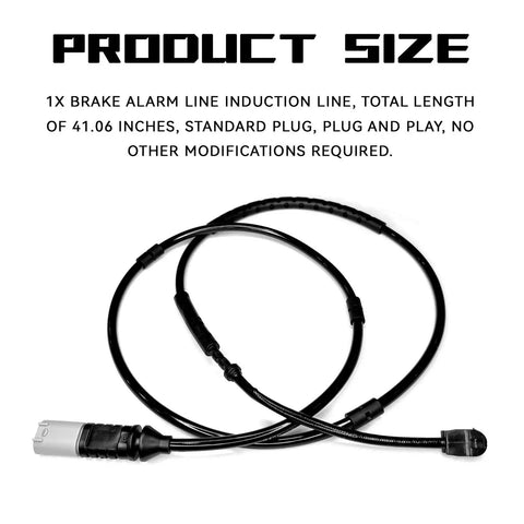 BMW brake pad wear sensor induction cable with plug, black, front/rear use