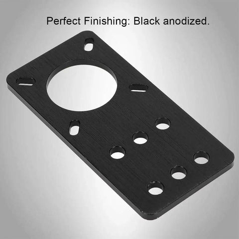 Black Anodized Aluminum NEMA 17 Stepper Motor Mount Plate For 3D Printers And V Slot Linear Rails With Adjustable Tension