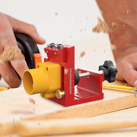Pocket Hole Jig Kit Ultra Light Carpentry Aid for DIY Enthusiasts showing setup on a wooden board for precise joints