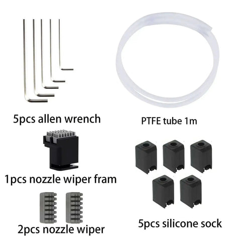 3D Printer Maintenance Tool Kit For X1 X1C X1E P1P P1S Models With Nozzle Wiper Clog Poke Silicone Sock PTFE Tube 1m